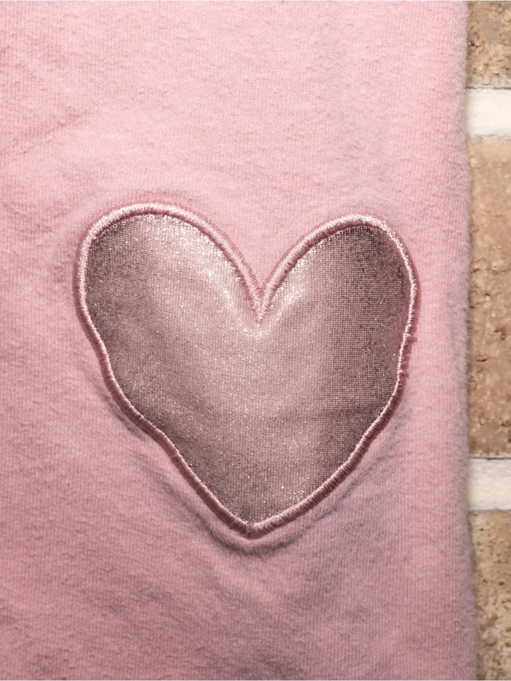 H&M pink metallic heart leggings